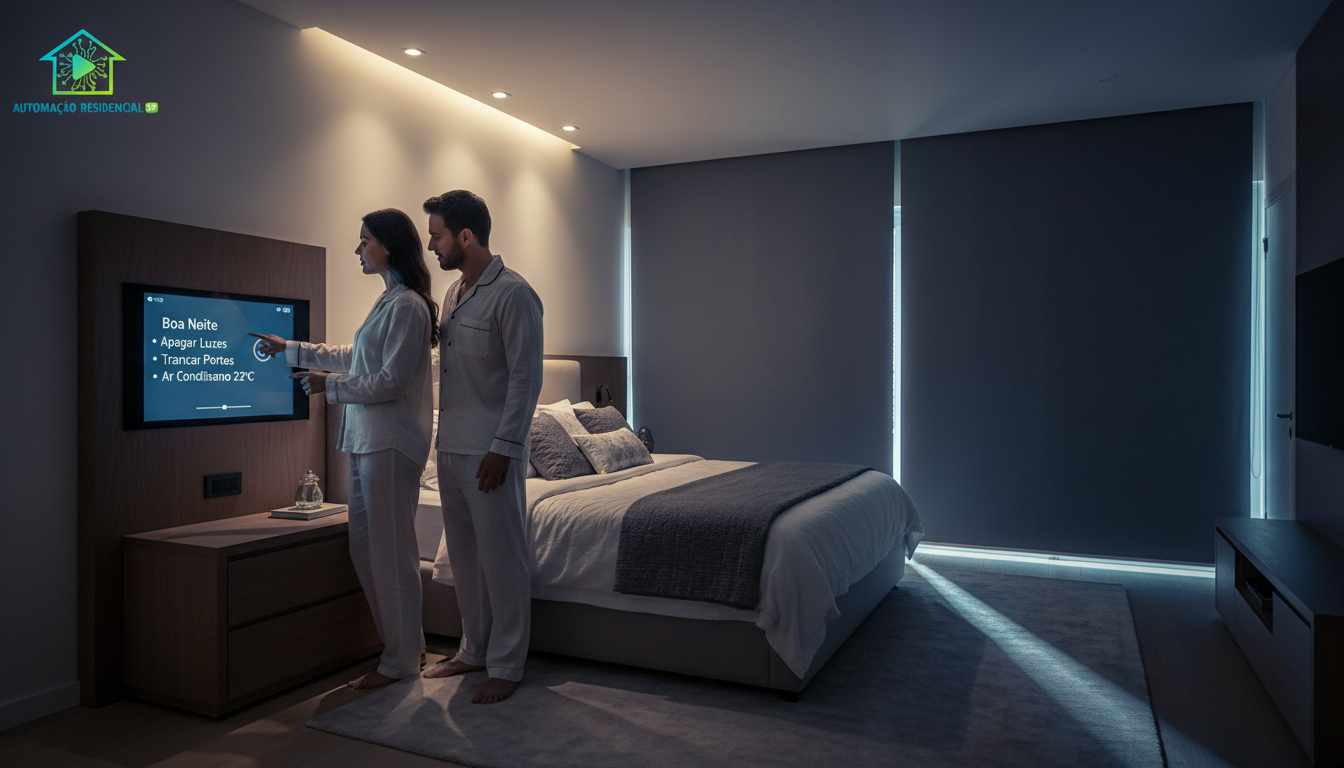 Modo noturno fechamento de cortinas automático